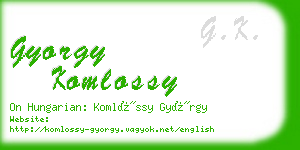 gyorgy komlossy business card